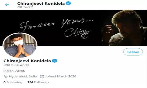 Mega Star Chiranjeevi Clocks 1 Million Followers on Twitter