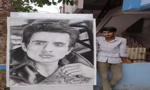 Sonu Sood Coal Art by Lal Prasad