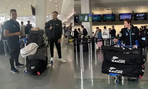 WTC Final Series New Zealand Cricketers Land in UK for Biosecure Tour of England