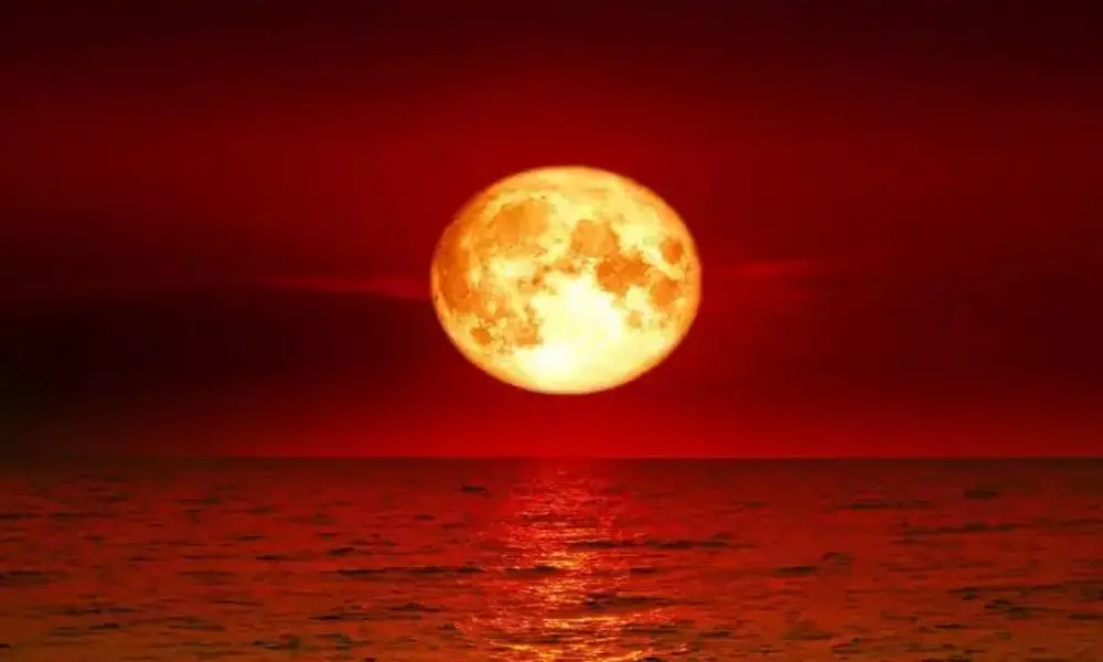 Rare Super Blood Moon Eastern Sky on 26th May 2021 Evening