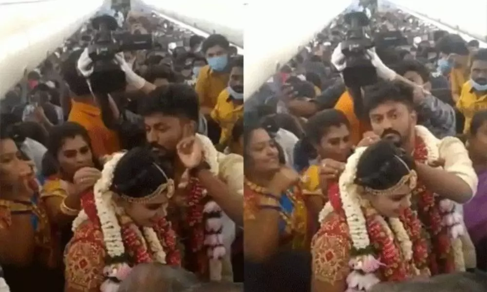 Viral Video: Madurai Couple Gets Married on Airoplane