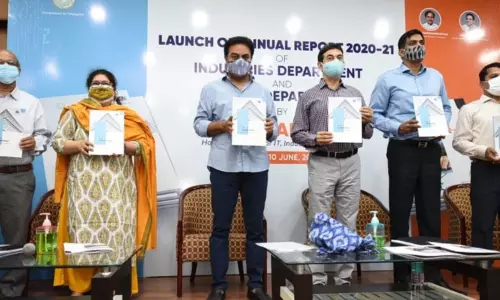 Minister KTR Unveiled the Annual Reports 2020-21 OF Industries Dept