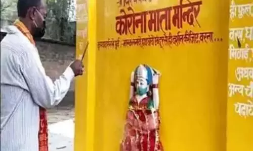 Prayers at Corona Mata Temple in Uttar Pradesh Prayers at Corona Mata Temple in Uttar Pradesh