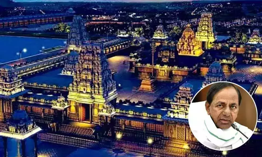 CM KCR to Inspect Yadadri Temple Works Today