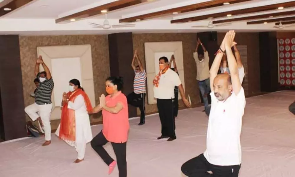 Bandi Sanjay Participated In International Yoga Day