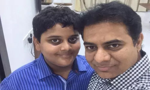 Minister KTR son Himanshu Got Dina Award Minister KTR son Himanshu Got Dina Award