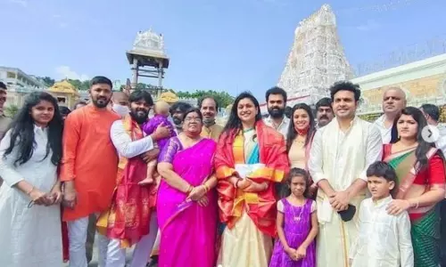 MLA Roja and Jabardasth Sudigali Sudheer Team Visited in Tirumala Temple Today 02 07 2021