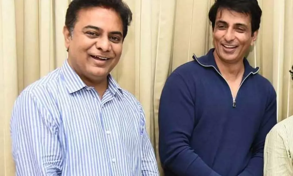 Sonu Sood Meet Minister KTR in Pragathi Bhavan