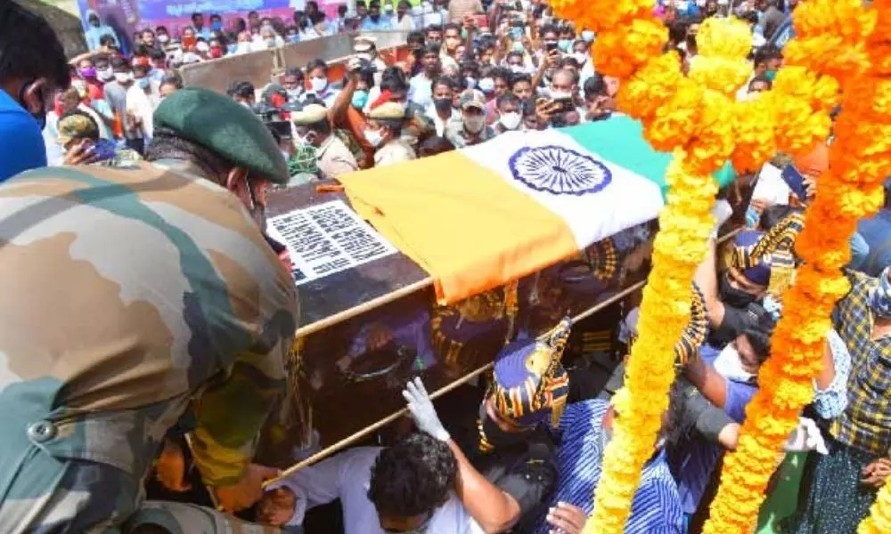 Funeral of a Brave Soldier With Military Paraphernalia