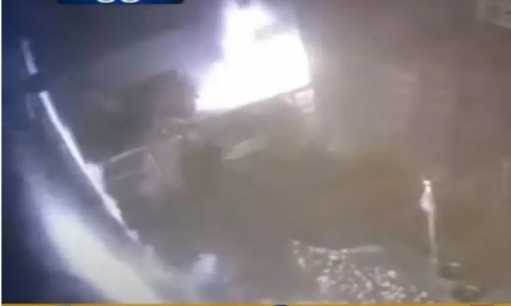 Petrol Bomb Attack on a House in Ongole Petrol Bomb Attack on a House in Ongole