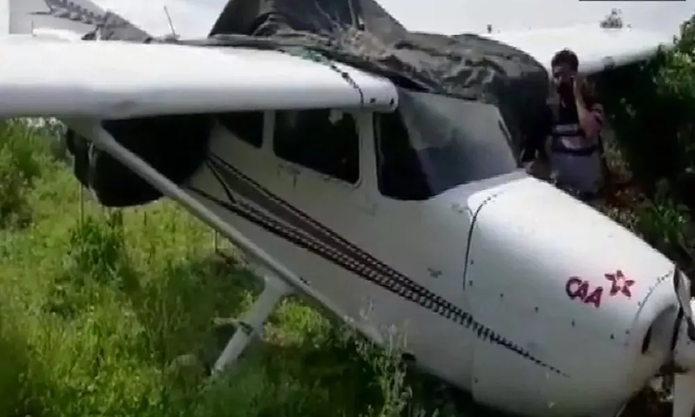 Aviation Academy Plane Crashes in Sagar Madhya Pradesh