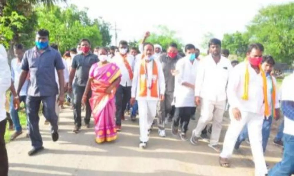 BJP Leader Etela Rajender Padayatra in Jammikunta