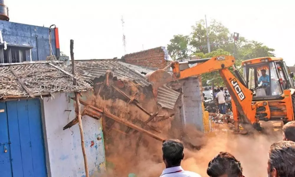 Demolition of Illegal Structures in Bhadradri Kothagudem District