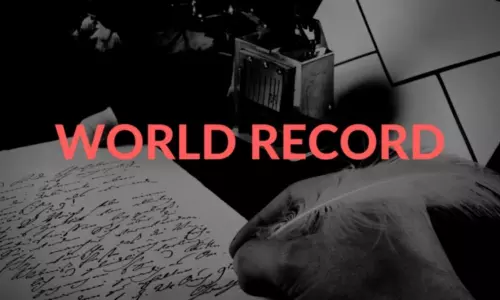 Bhadradri District Student Shashank World Record in Fastest Writing of Periodic Table of Elements