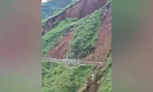 Road Collapsed After Landslide In Himachal Pradesh Road Collapsed After Landslide In Himachal Pradesh
