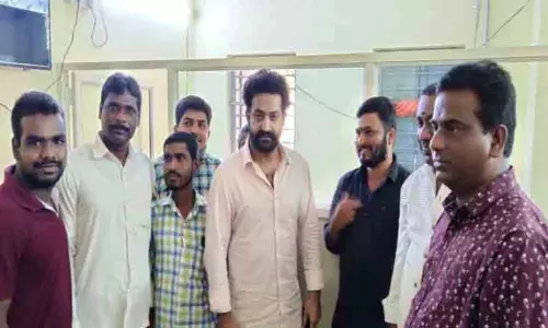 Jr NTR Spotted at Tahsildar Office in Shankarpalli Jr NTR Spotted at Tahsildar Office in Shankarpalli