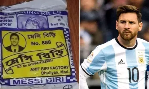 Lionel Messi Photo And Name On Indian Beedi Packet