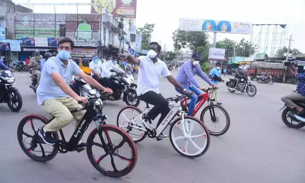Minister Puvvada Ajay Cycle yatra in Khammam Municipal Corporation