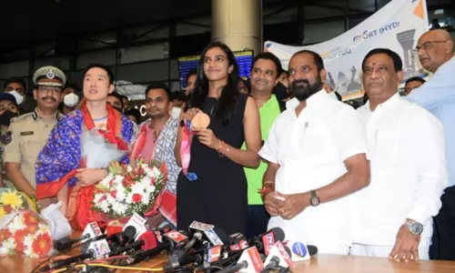 Tokyo Olympic Bronze Medallist PV Sindhu Arrives At Hyderabad