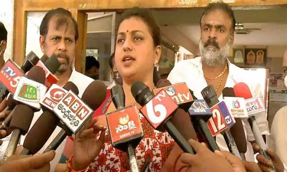MLA Roja Questions Chandrababu about Amara Raja Factory Closure Issue