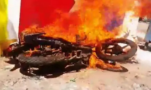 The Young Man Who Set The Bike on Fire is Being Fined in Vikarabad District