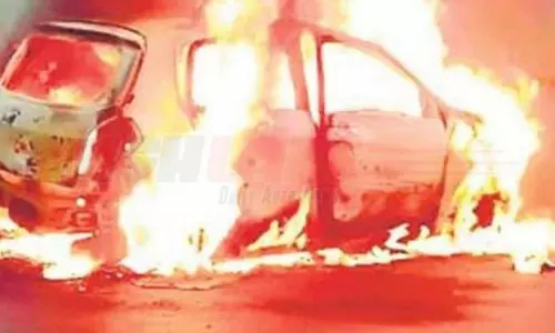 Strangers Set The Car on Fire in Medak District Veldurthi Mandal