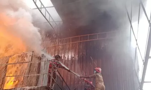 A Fire Accident At a Plastic Bottle Company in Yadadri District