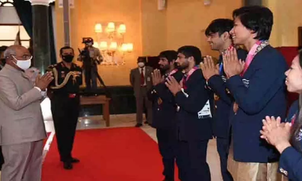 President of India Ramnath Kovind had a tea Party With the Medalists of the Tokyo Olympics