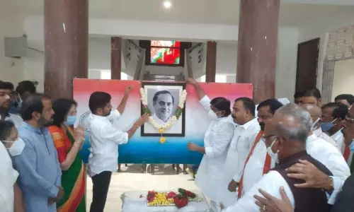 Rajiv Gandhi 77th Anniversary Celebrations at Gandhi Bhavan