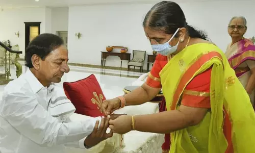 Telangana Chief Minister KCR Raksha Bandhan Wishes the People of the State Telangana Chief Minister KCR Raksha Bandhan Wishes the People of the State