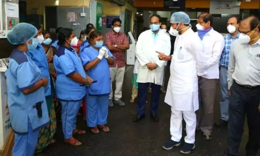 Union Minister Kishan Reddy Visited Gandhi Hospital Today 23 08 2021