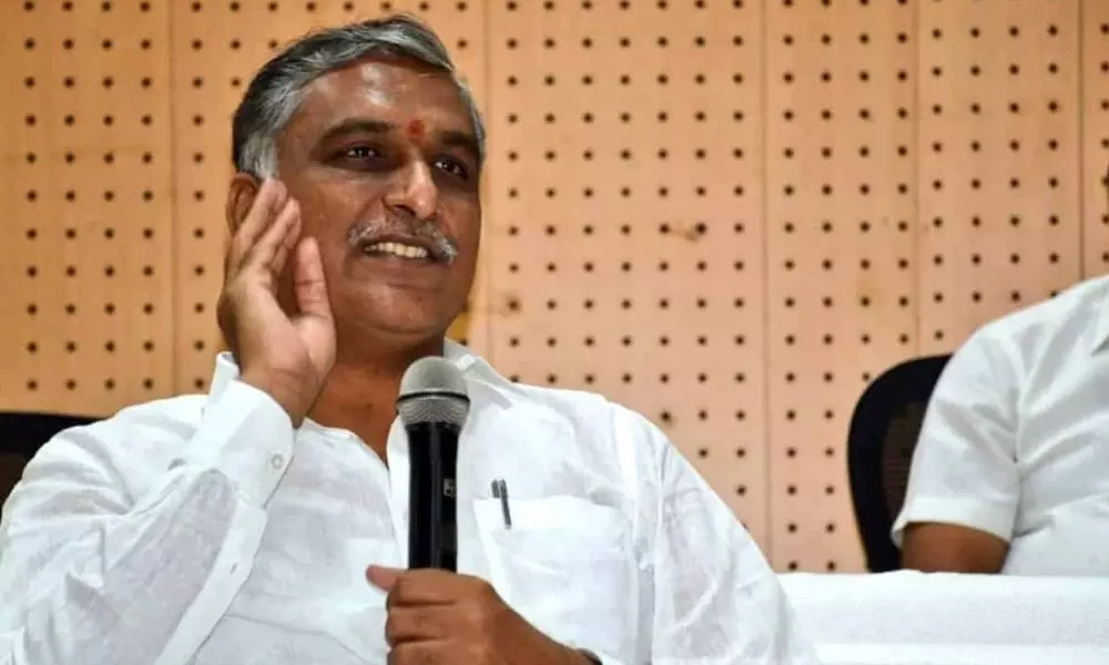 Officials Report in the Presence of  Finance Minister Harish Rao
