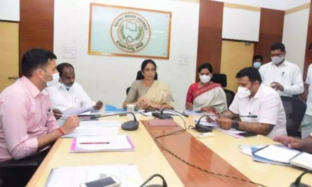 Telangana Education Minister Sabitha Indra Reddy Video Conference With District Collectors About The Schools Reopen