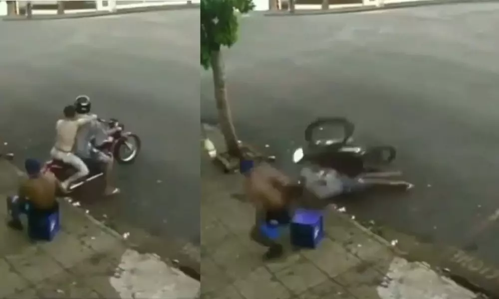 Two Young men Trying to Make Stunts on Bike What Happened for Them Have a Look on This Viral Video
