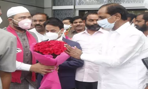 Lay Foundation Stone to TRS Bhavan in Delhi