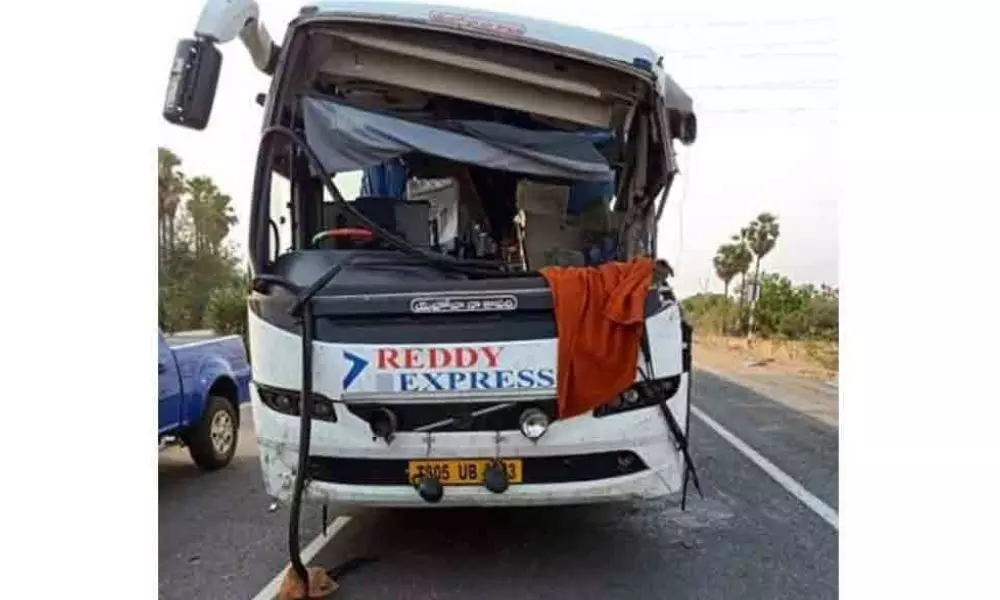 A Road Accident at Gajwel to Pragnapur Rajiv Highway Road in Siddipet District