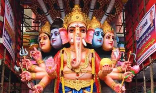 Khairatabad Mahaganapati Preparing for the First Pooja