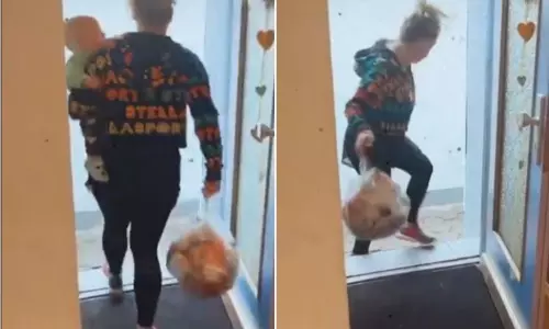 A woman Throughed kid Instead of Dust in Dust bin Video Gets Viral