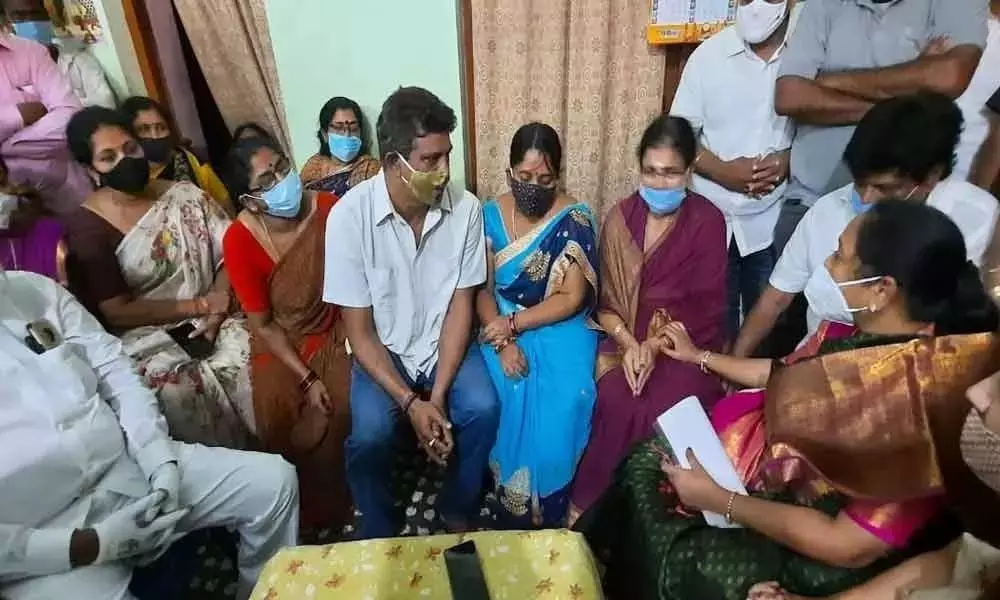 AP Home Minister Sucharita Visited the Family Members of Ramya