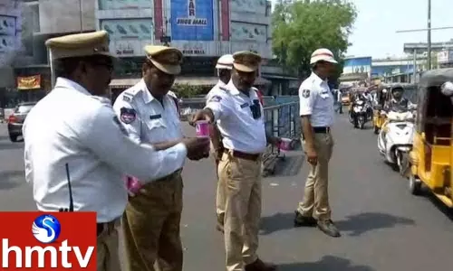 Traffic Police Special Drive in Visakhapatnam
