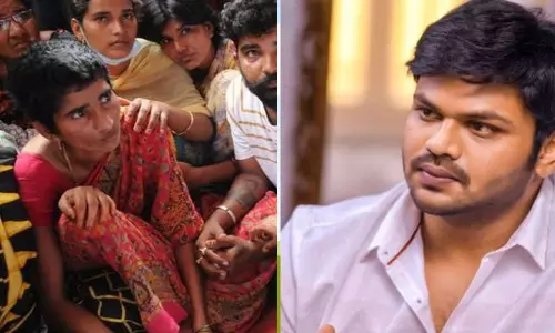 Tollywood Hero Manchu Manoj Visited the Family Members of the child in Saidabad Singareni Colony Tollywood Hero Manchu Manoj Visited the Family Members of the child in Saidabad Singareni Colony