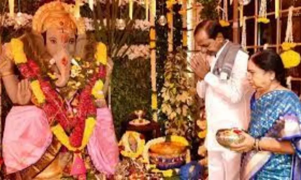 Ganesh Immersion Celebrations in Pragathi Bhavan