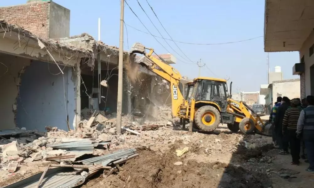 Demolition of Illegal Constructions in Mancherial