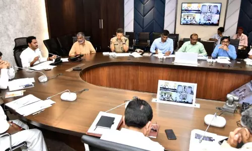 AP CM YS Jagan Conducts Review Meeting on Spandana Program With Collectors and SPs AP CM YS Jagan Conducts Review Meeting on Spandana Program With Collectors and SPs