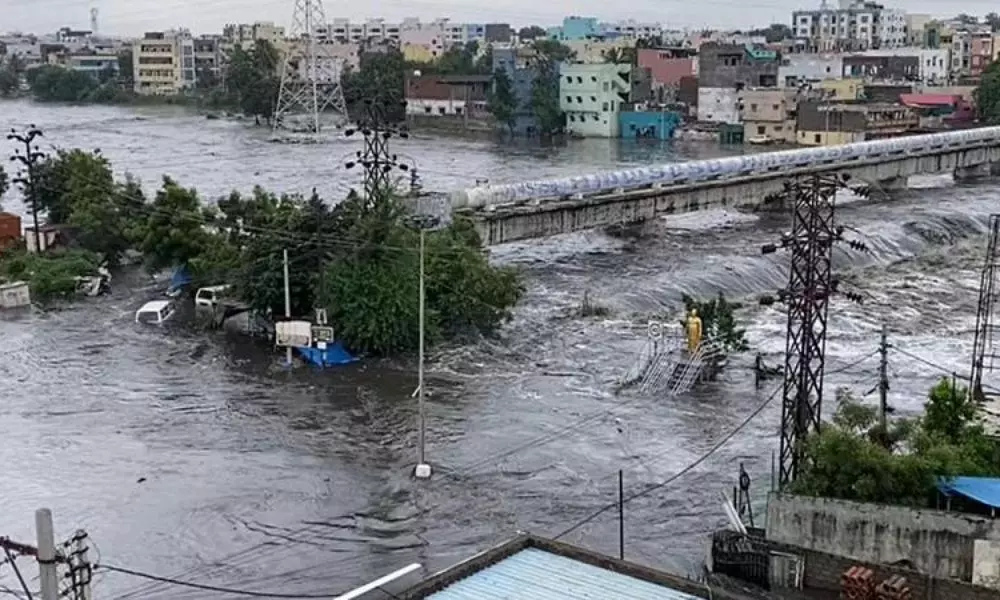Increasing Water Flood to Hyderabad Musi River
