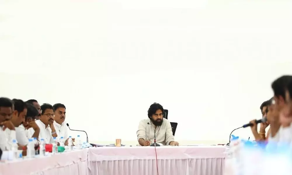 Jana Sena Extensive Meeting in Mangalagiri