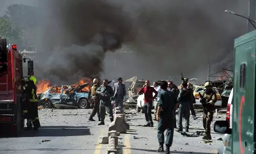 Heavy Bomb Blast in Kabul Afghanistan