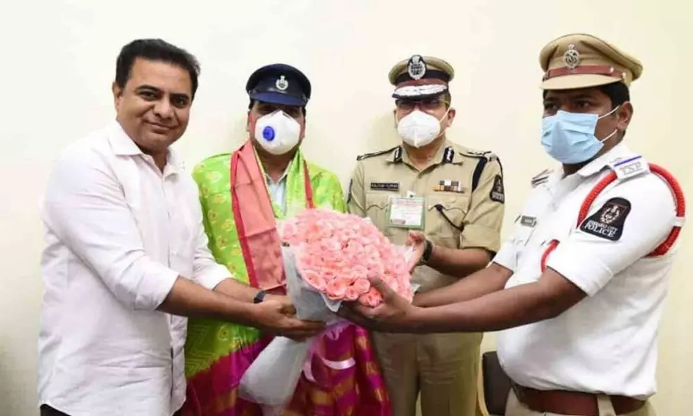 Police Imposes Traffic Challan to KTRs car, Minister Appreciates