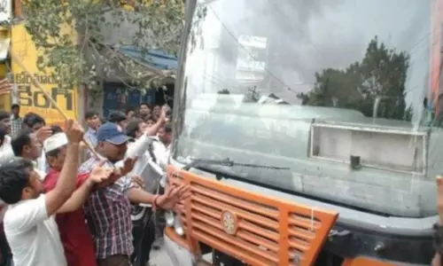 Sadak Bandh at Adilabad Utnoor Cross Road for the Solution of Podu Lands Problems