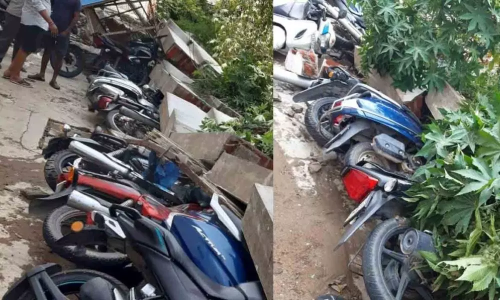 50 Bikes Damaged in Shiva Ganga Theatre Wall Collapsed